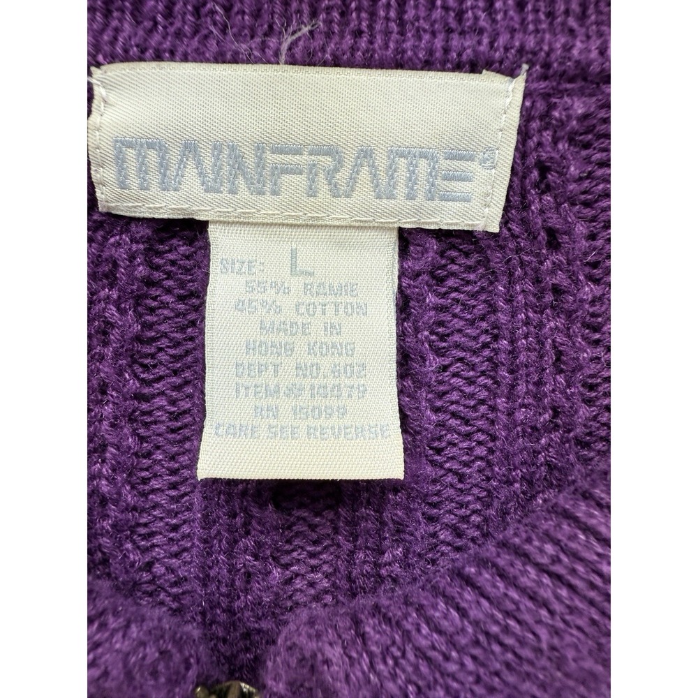 VTG Child Mainframe Purple Sweater With Pockets Size Large - Picture 5 of 5